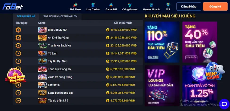 Slot game Jackpot lũy tiến